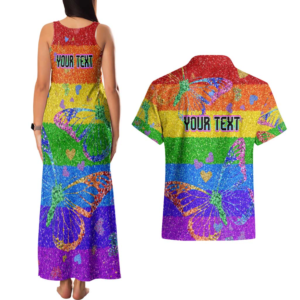 Sydney Mardi Gras Personalized Couples Matching Tank Maxi Dress and Hawaiian Shirt Pride Rainbow Glitter Colorful Style LT9 - Wonder Print Shop