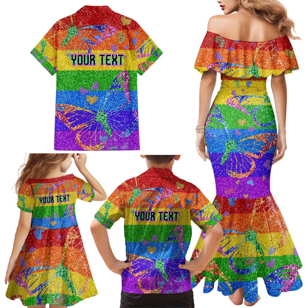 Sydney Mardi Gras Personalized Family Matching Mermaid Dress and Hawaiian Shirt Pride Rainbow Glitter Colorful Style LT9 - Wonder Print Shop