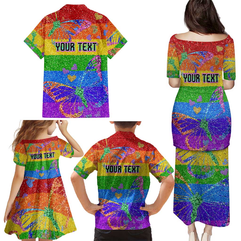 Sydney Mardi Gras Personalized Family Matching Puletasi and Hawaiian Shirt Pride Rainbow Glitter Colorful Style - Wonder Print Shop