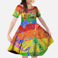 Sydney Mardi Gras Personalized Family Matching Short Sleeve Bodycon Dress and Hawaiian Shirt Pride Rainbow Glitter Colorful Style - Wonder Print Shop