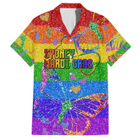 Sydney Mardi Gras Personalized Family Matching Short Sleeve Bodycon Dress and Hawaiian Shirt Pride Rainbow Glitter Colorful Style - Wonder Print Shop