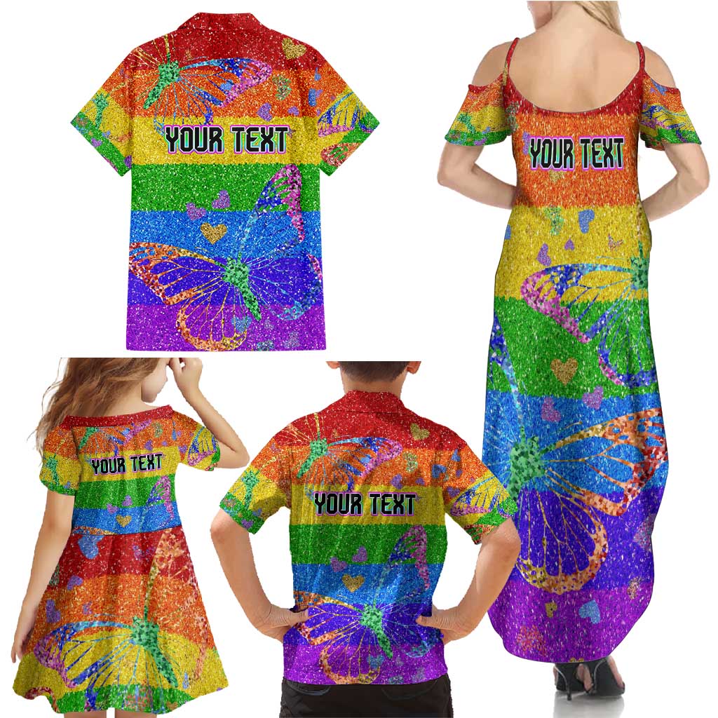Sydney Mardi Gras Personalized Family Matching Summer Maxi Dress and Hawaiian Shirt Pride Rainbow Glitter Colorful Style - Wonder Print Shop