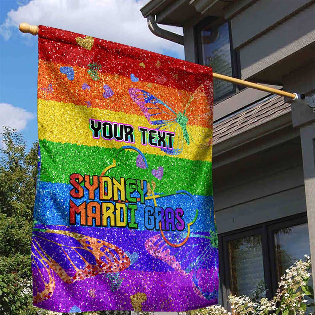 Sydney Mardi Gras Personalized Garden Flag Pride Rainbow Glitter Colorful Style - Wonder Print Shop