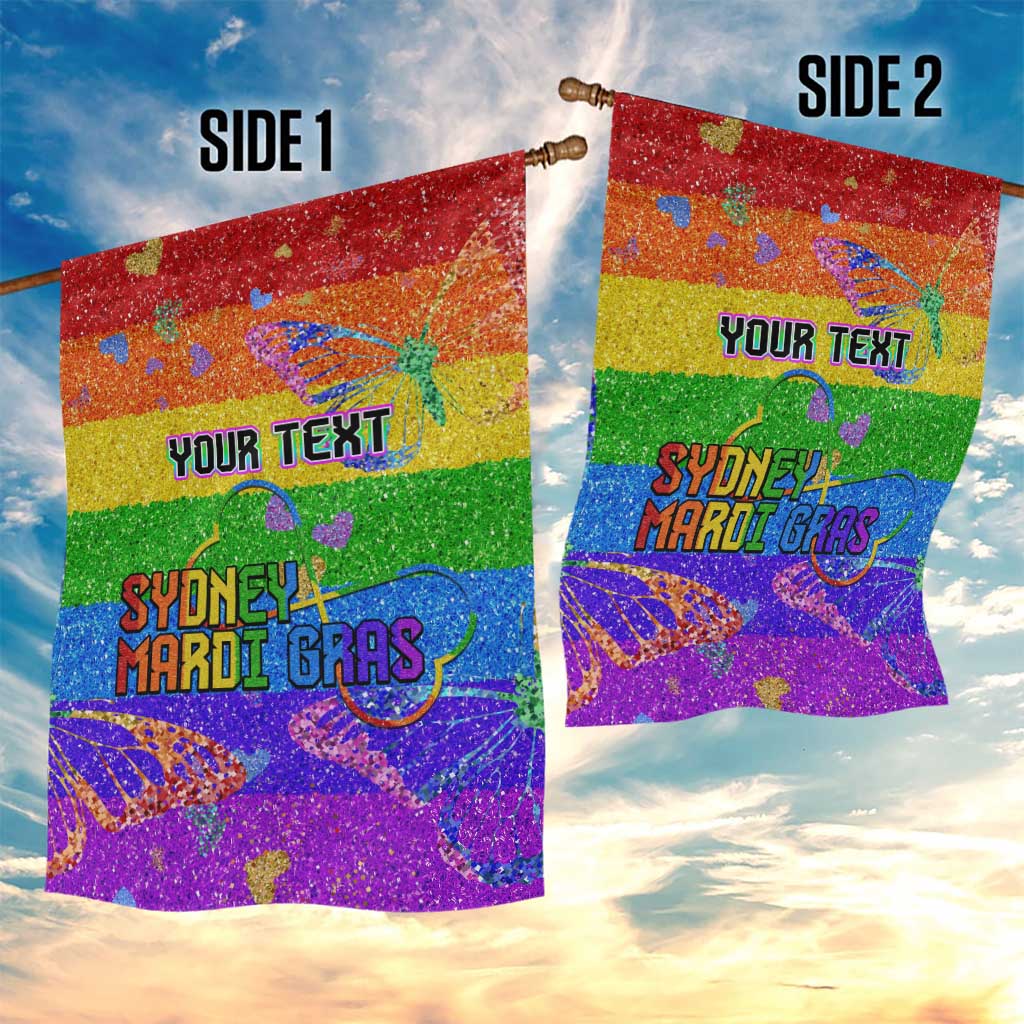 Sydney Mardi Gras Personalized Garden Flag Pride Rainbow Glitter Colorful Style - Wonder Print Shop