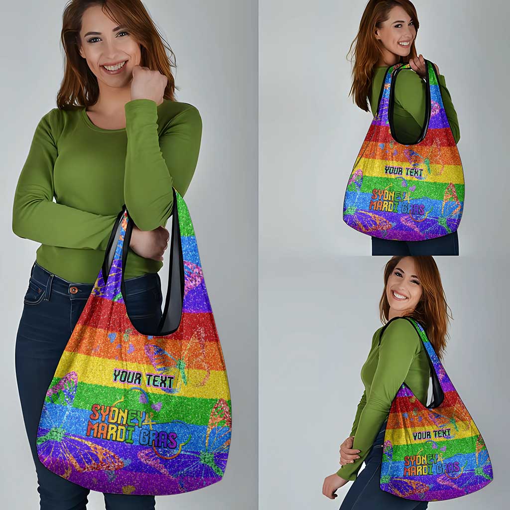 Sydney Mardi Gras Personalized Grocery Bag Pride Rainbow Glitter Colorful Style