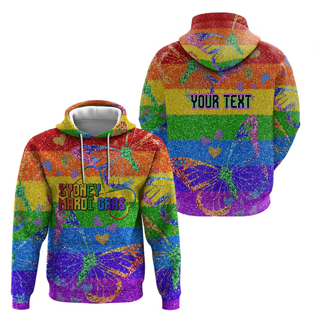 Sydney Mardi Gras Personalized Hoodie Pride Rainbow Glitter Colorful Style - Wonder Print Shop