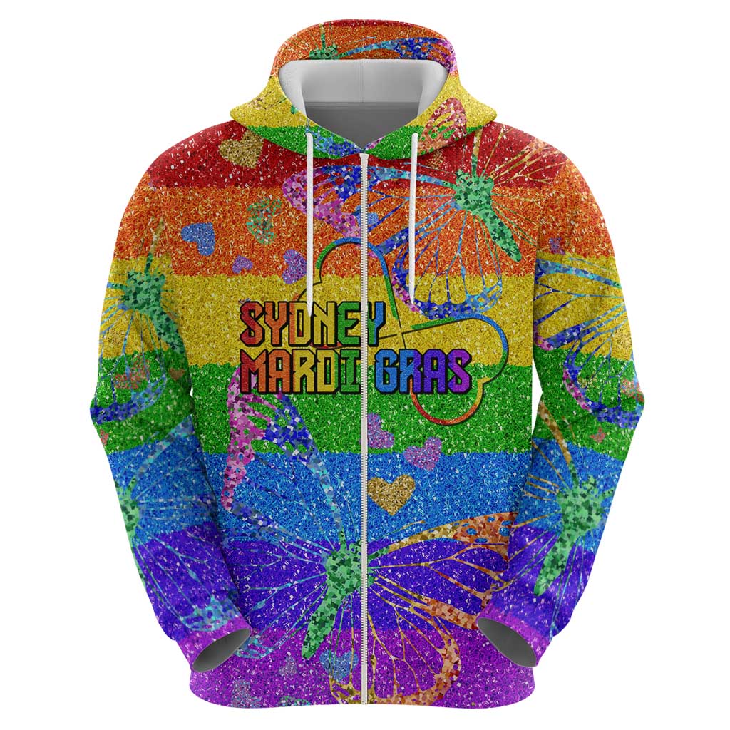 Sydney Mardi Gras Personalized Hoodie Pride Rainbow Glitter Colorful Style - Wonder Print Shop