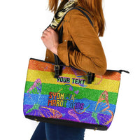 Sydney Mardi Gras Personalized Leather Tote Bag Pride Rainbow Glitter Colorful Style - Wonder Print Shop