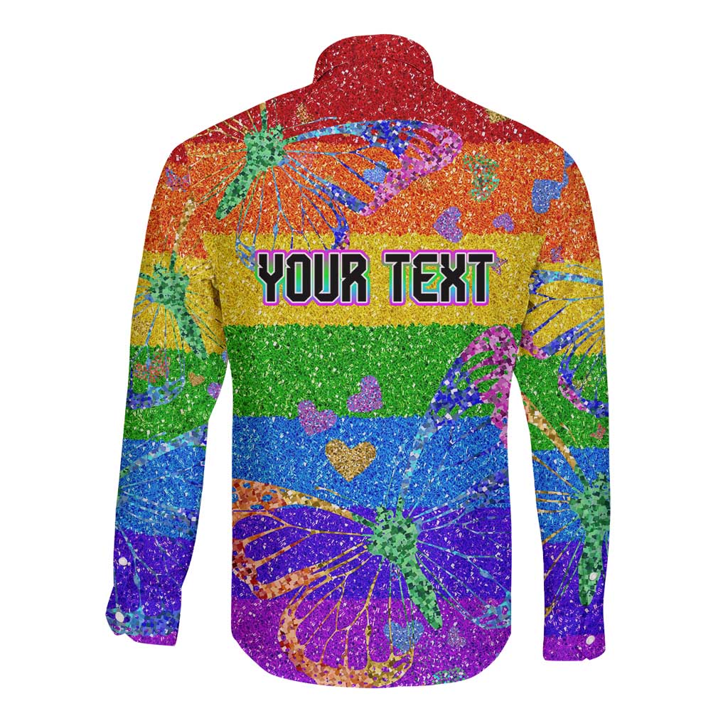 Sydney Mardi Gras Personalized Long Sleeve Button Shirt Pride Rainbow Glitter Colorful Style - Wonder Print Shop