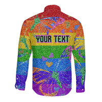 Sydney Mardi Gras Personalized Long Sleeve Button Shirt Pride Rainbow Glitter Colorful Style - Wonder Print Shop