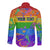 Sydney Mardi Gras Personalized Long Sleeve Button Shirt Pride Rainbow Glitter Colorful Style - Wonder Print Shop