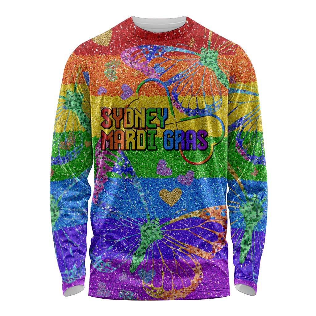 Sydney Mardi Gras Personalized Long Sleeve Shirt Pride Rainbow Glitter Colorful Style - Wonder Print Shop