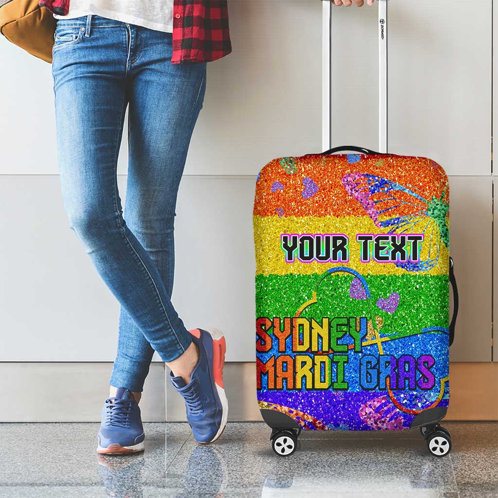 Sydney Mardi Gras Personalized Luggage Cover Pride Rainbow Glitter Colorful Style - Wonder Print Shop