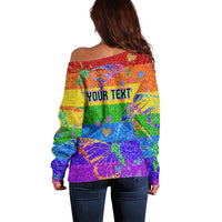 Sydney Mardi Gras Personalized Off Shoulder Sweater Pride Rainbow Glitter Colorful Style - Wonder Print Shop