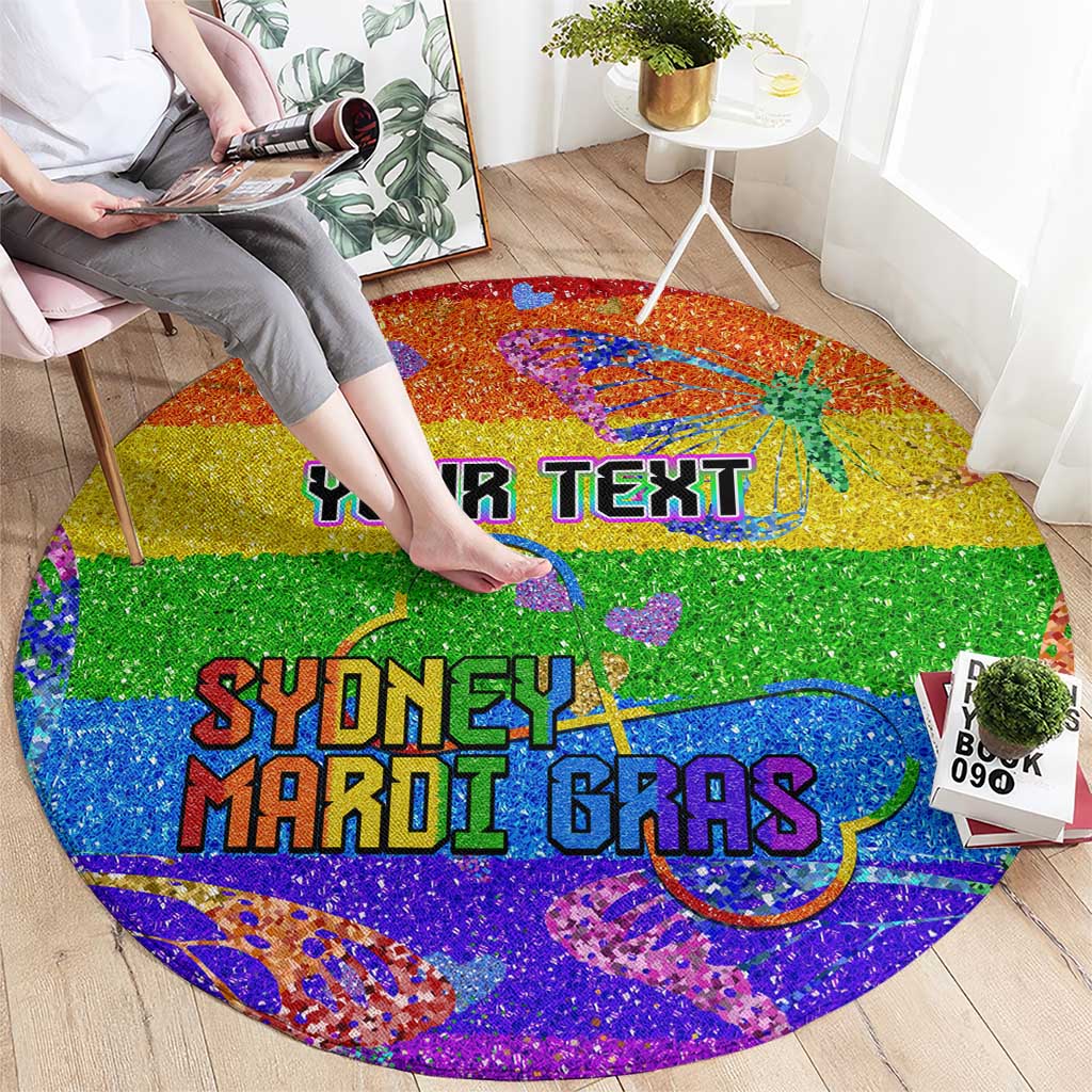 Sydney Mardi Gras Personalized Round Carpet Pride Rainbow Glitter Colorful Style