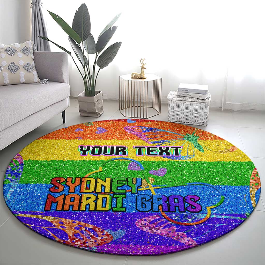 Sydney Mardi Gras Personalized Round Carpet Pride Rainbow Glitter Colorful Style