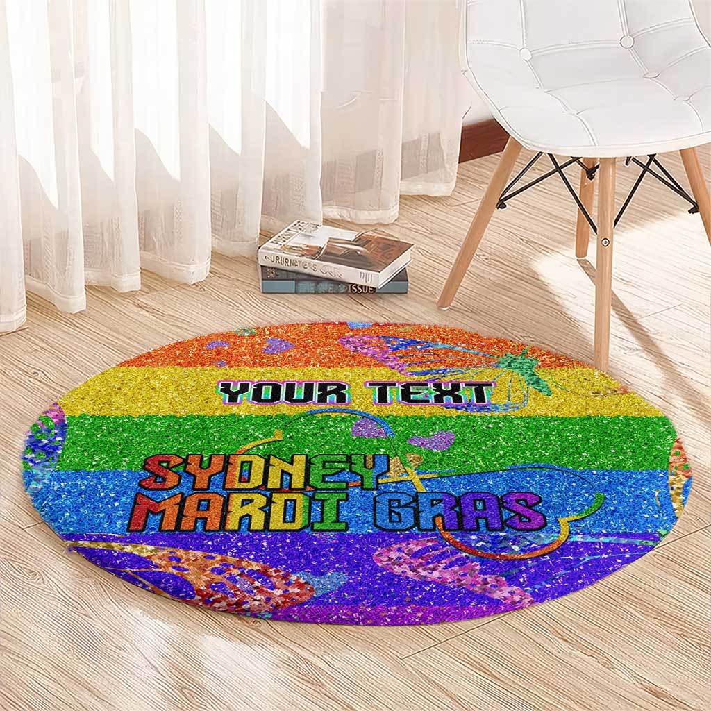 Sydney Mardi Gras Personalized Round Carpet Pride Rainbow Glitter Colorful Style