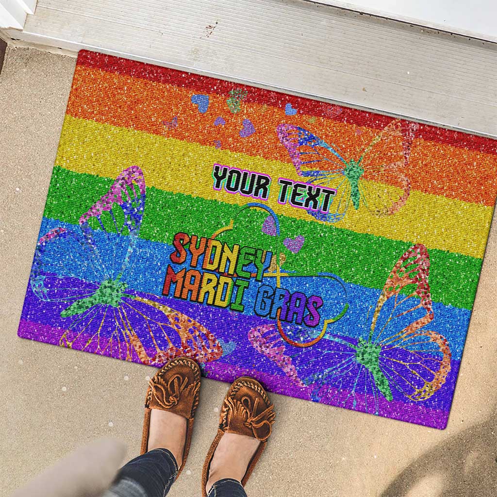 Sydney Mardi Gras Personalized Rubber Doormat Pride Rainbow Glitter Colorful Style - Wonder Print Shop