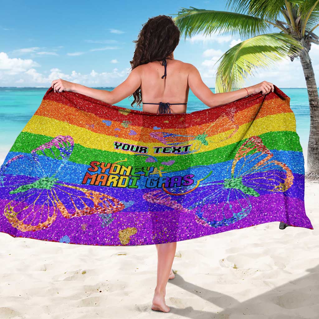 Sydney Mardi Gras Personalized Sarong Pride Rainbow Glitter Colorful Style - Wonder Print Shop