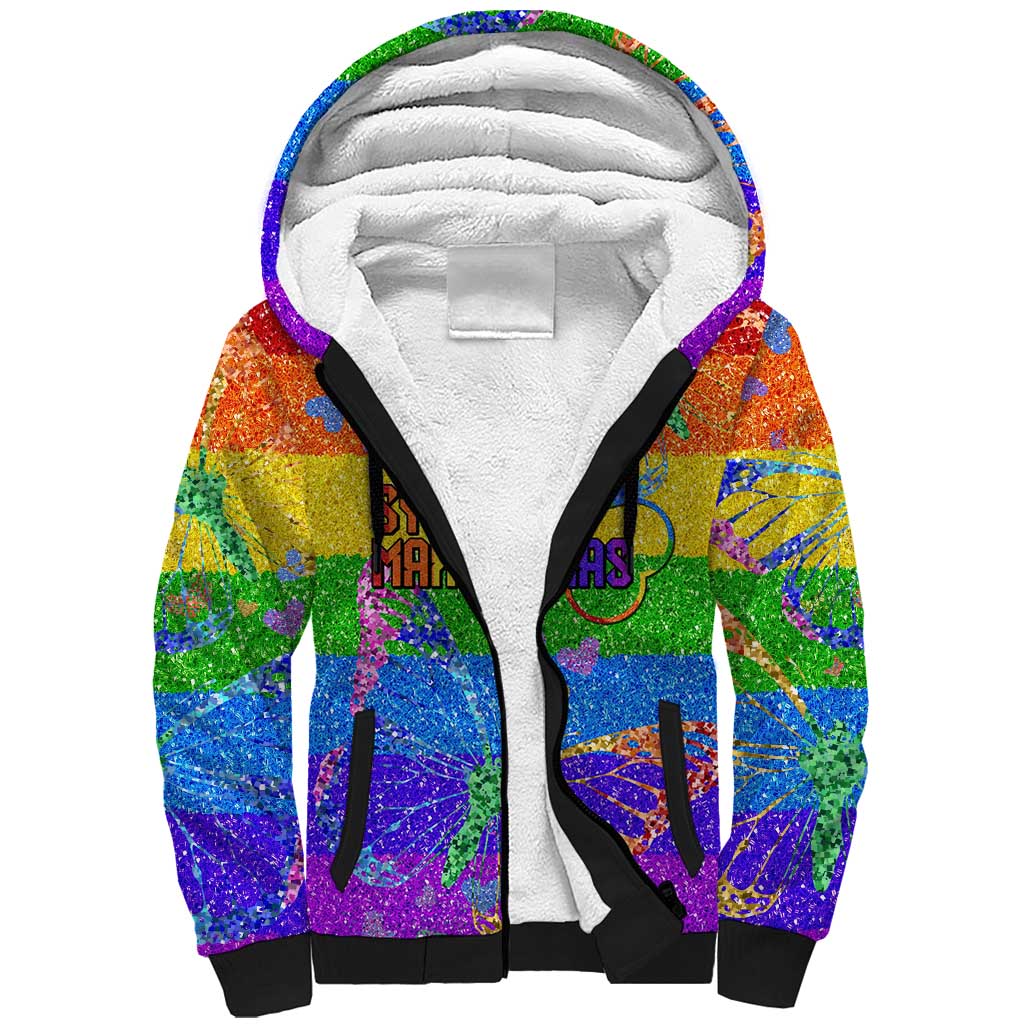 Sydney Mardi Gras Personalized Sherpa Hoodie Pride Rainbow Glitter Colorful Style - Wonder Print Shop