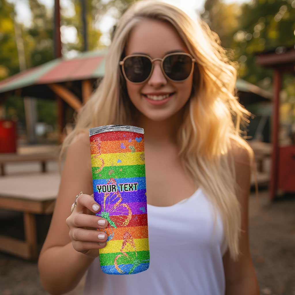 Sydney Mardi Gras Personalized Skinny Tumbler Pride Rainbow Glitter Colorful Style - Wonder Print Shop