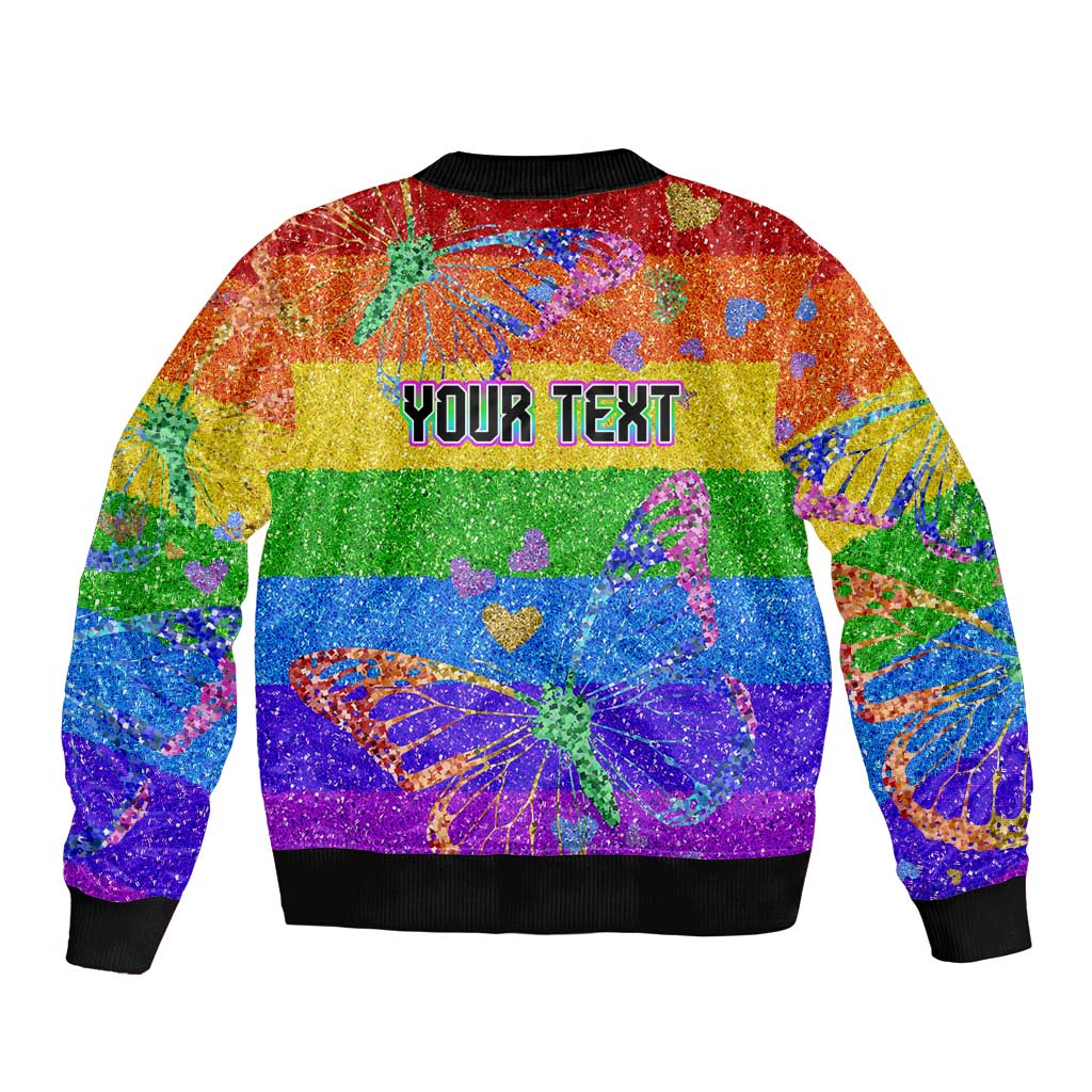Sydney Mardi Gras Personalized Sleeve Zip Bomber Jacket Pride Rainbow Glitter Colorful Style - Wonder Print Shop