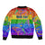 Sydney Mardi Gras Personalized Sleeve Zip Bomber Jacket Pride Rainbow Glitter Colorful Style - Wonder Print Shop
