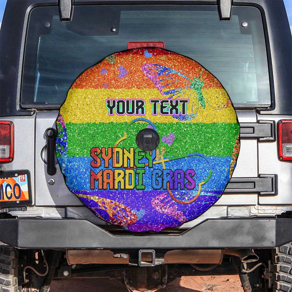 Sydney Mardi Gras Personalized Spare Tire Cover Pride Rainbow Glitter Colorful Style - Wonder Print Shop
