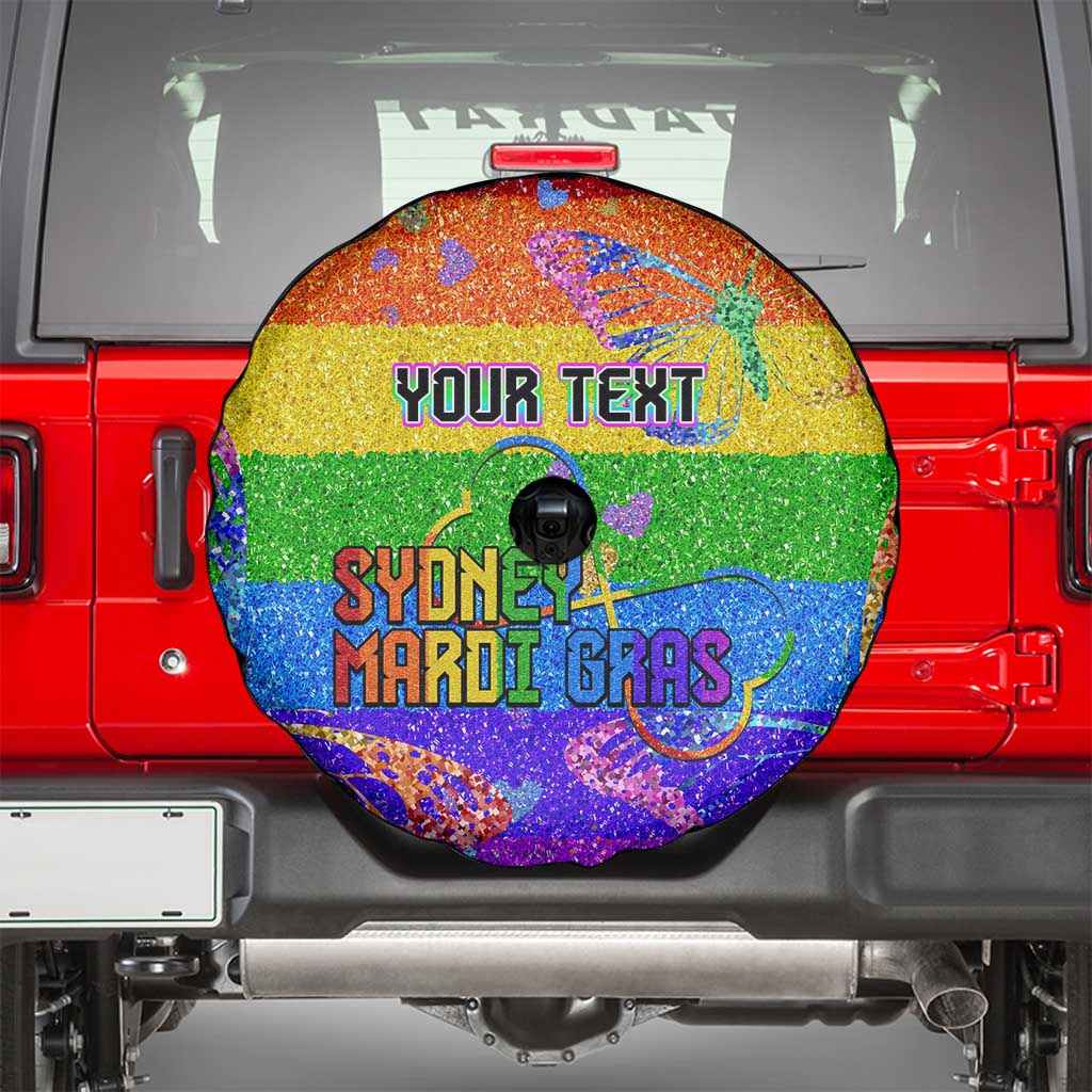 Sydney Mardi Gras Personalized Spare Tire Cover Pride Rainbow Glitter Colorful Style - Wonder Print Shop