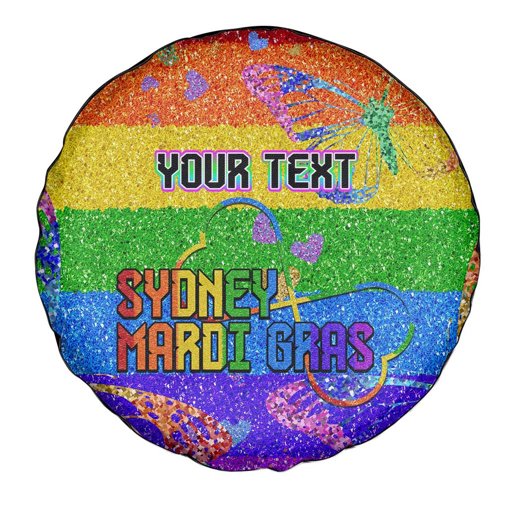 Sydney Mardi Gras Personalized Spare Tire Cover Pride Rainbow Glitter Colorful Style - Wonder Print Shop