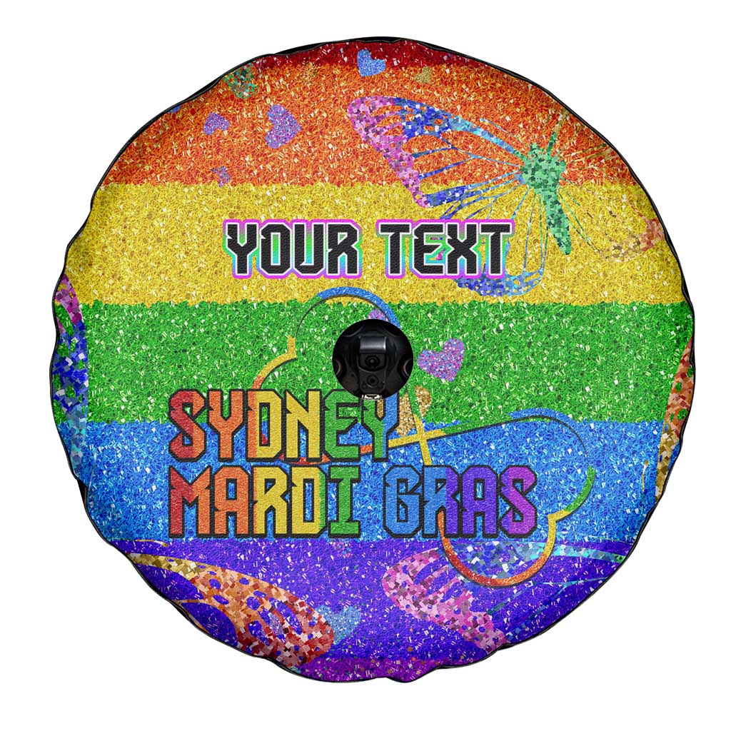 Sydney Mardi Gras Personalized Spare Tire Cover Pride Rainbow Glitter Colorful Style - Wonder Print Shop