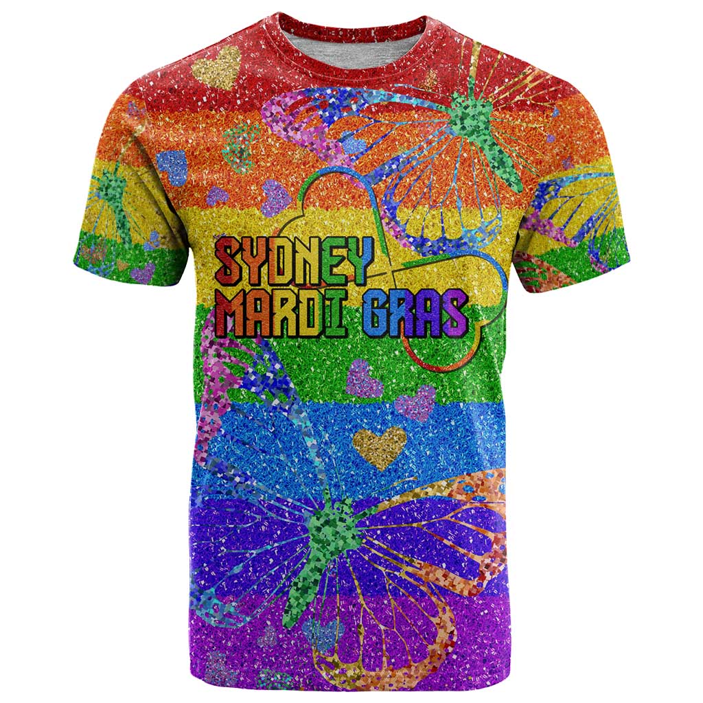 Sydney Mardi Gras Personalized T Shirt Pride Rainbow Glitter Colorful Style - Wonder Print Shop