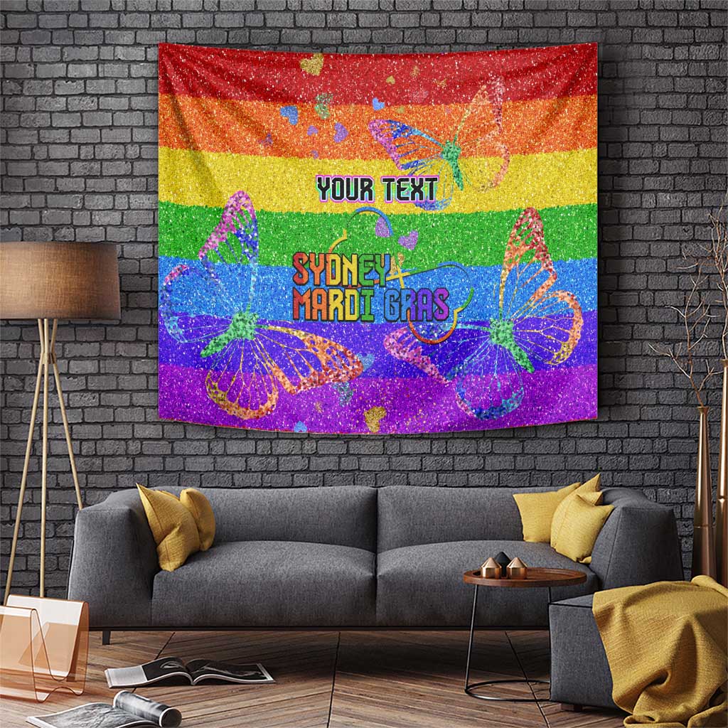 Sydney Mardi Gras Personalized Tapestry Pride Rainbow Glitter Colorful Style - Wonder Print Shop