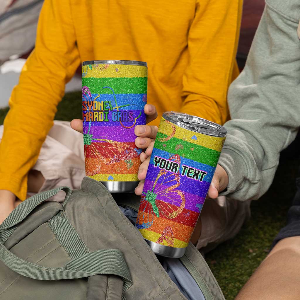 Sydney Mardi Gras Personalized Tumbler Cup Pride Rainbow Glitter Colorful Style - Wonder Print Shop