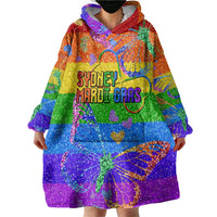 Sydney Mardi Gras Personalized Wearable Blanket Hoodie Pride Rainbow Glitter Colorful Style - Wonder Print Shop