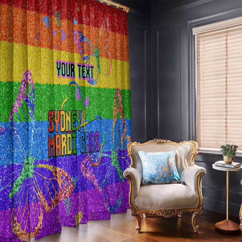 Sydney Mardi Gras Personalized Window Curtain Pride Rainbow Glitter Colorful Style - Wonder Print Shop
