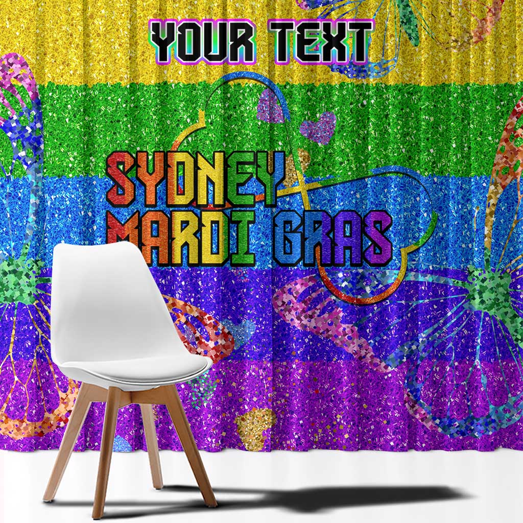 Sydney Mardi Gras Personalized Window Curtain Pride Rainbow Glitter Colorful Style - Wonder Print Shop
