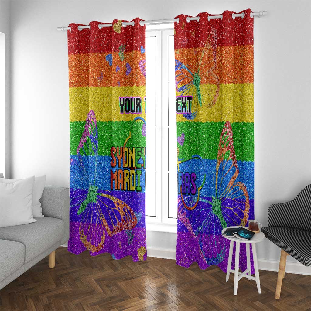 Sydney Mardi Gras Personalized Window Curtain Pride Rainbow Glitter Colorful Style - Wonder Print Shop