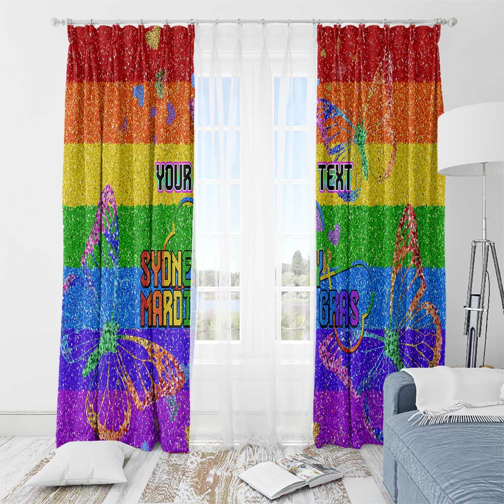 Sydney Mardi Gras Personalized Window Curtain Pride Rainbow Glitter Colorful Style - Wonder Print Shop