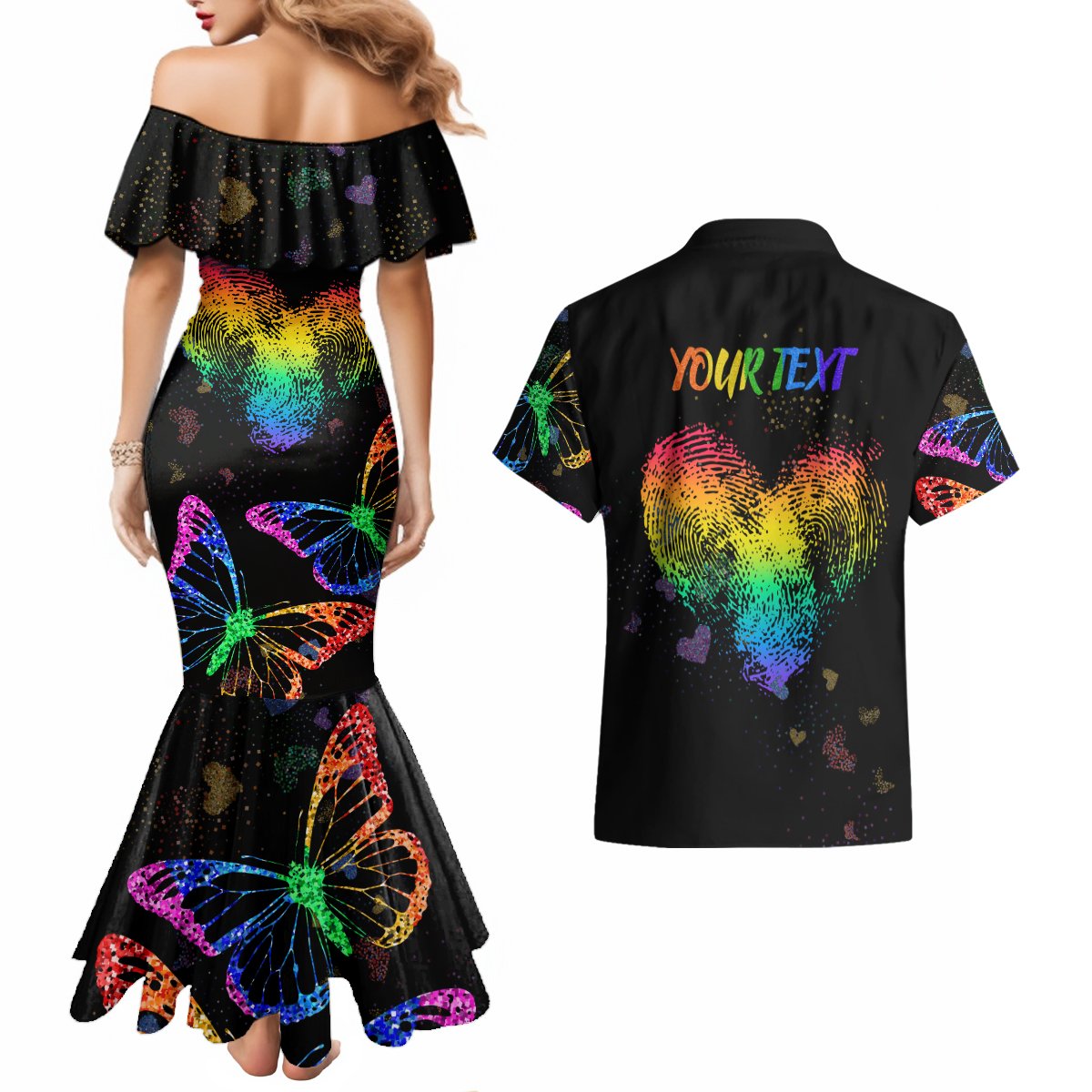 It's In My DNA LGBT History Month Couples Matching Mermaid Dress and Hawaiian Shirt LT9 - Wonder Print Shop
