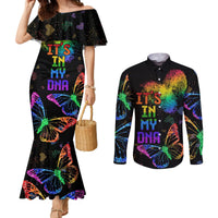 It's In My DNA LGBT History Month Couples Matching Mermaid Dress and Long Sleeve Button Shirt