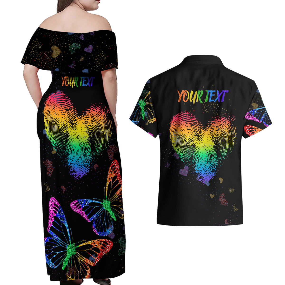 It's In My DNA LGBT History Month Couples Matching Off Shoulder Maxi Dress and Hawaiian Shirt LT9 - Wonder Print Shop