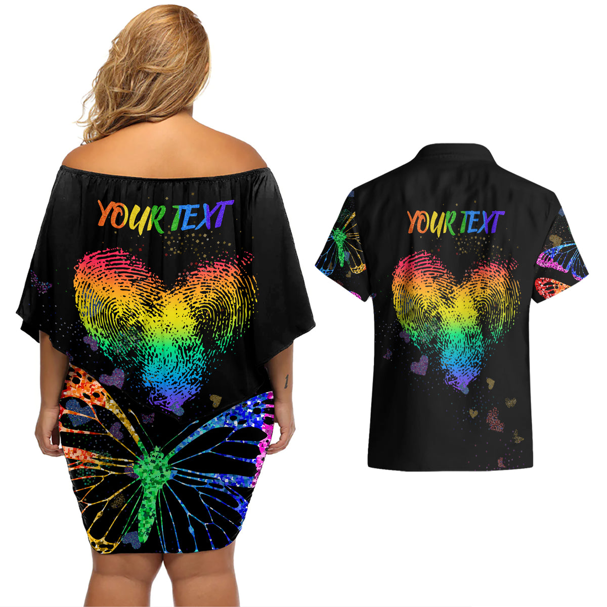 It's In My DNA LGBT History Month Couples Matching Off Shoulder Short Dress and Hawaiian Shirt LT9 - Wonder Print Shop