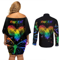 It's In My DNA LGBT History Month Couples Matching Off Shoulder Short Dress and Long Sleeve Button Shirt LT9 - Wonder Print Shop