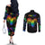 It's In My DNA LGBT History Month Couples Matching Off The Shoulder Long Sleeve Dress and Long Sleeve Button Shirt