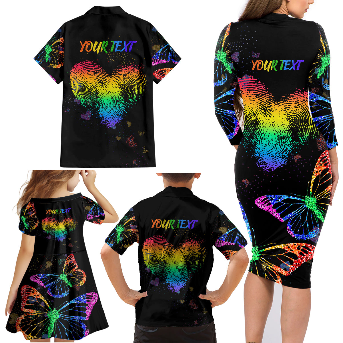 It's In My DNA LGBT History Month Family Matching Long Sleeve Bodycon Dress and Hawaiian Shirt LT9 - Wonder Print Shop