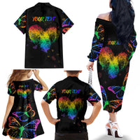It's In My DNA LGBT History Month Family Matching Off Shoulder Long Sleeve Dress and Hawaiian Shirt - Wonder Print Shop