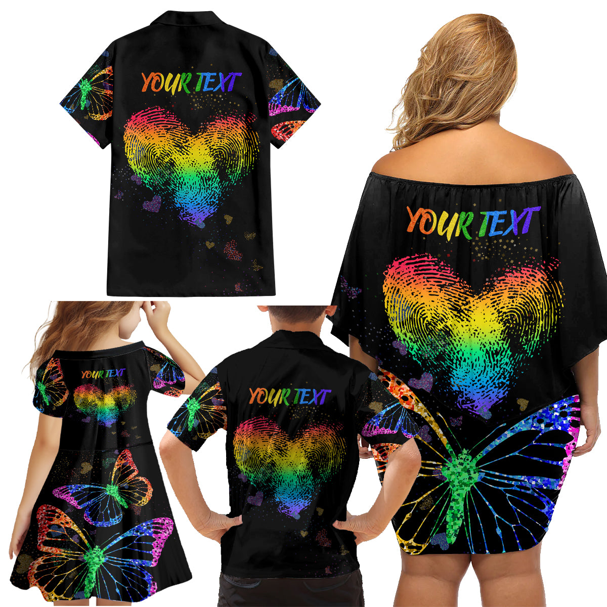 It's In My DNA LGBT History Month Family Matching Off Shoulder Short Dress and Hawaiian Shirt LT9 - Wonder Print Shop