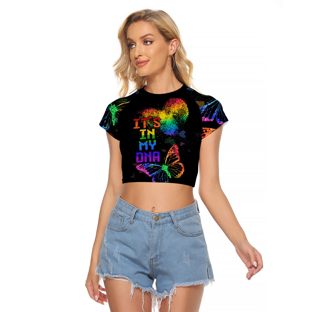 It's In My DNA LGBT History Month Raglan Cropped T Shirt - Wonder Print Shop