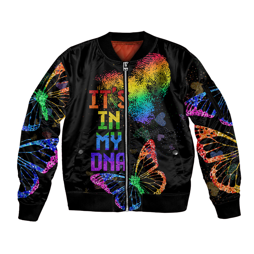 It's In My DNA LGBT History Month Sleeve Zip Bomber Jacket - Wonder Print Shop